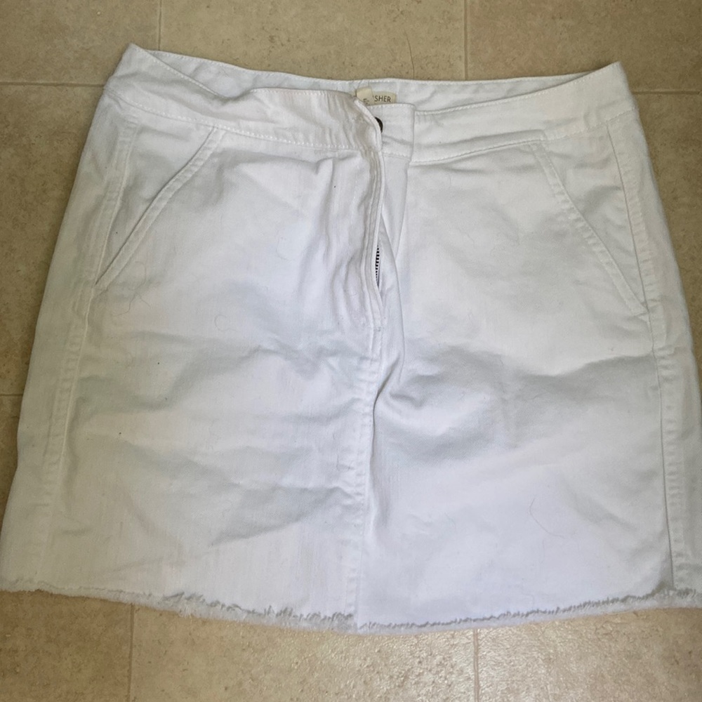 Size S Eileen Fisher white denim skirt